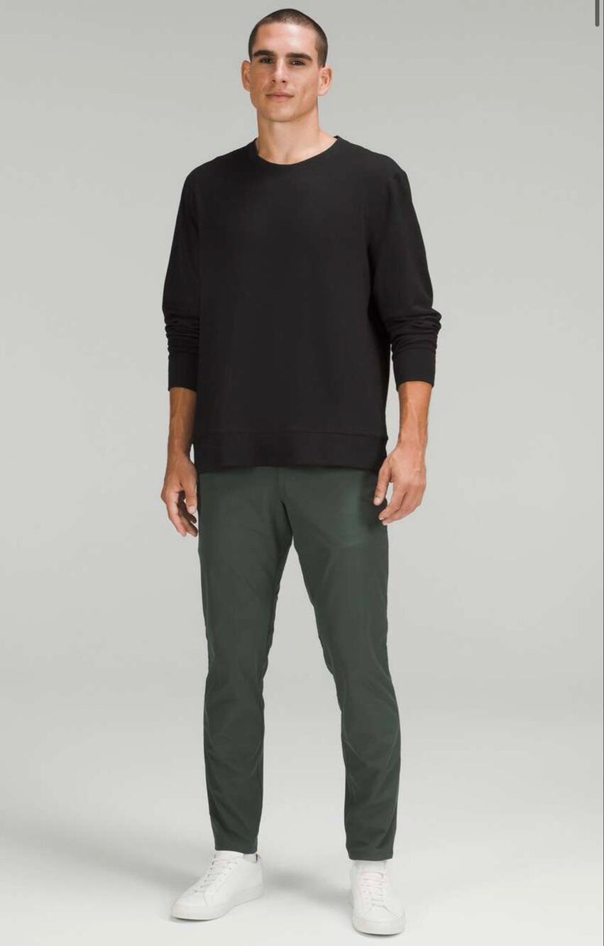 LULULEMON Men's Shift Stitch Crew Waffle Knit Long Sleeve Crewneck Black LARGE